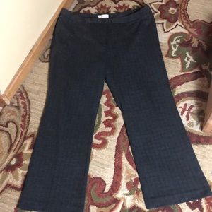 TALBOTS Size 20W Chevron Stripe
Dark Gray Heather Dress Trouser Elastic Waist